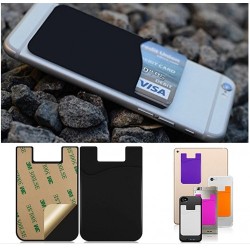 3M Adhesive Silicone Credit Card Holder (12ea/Pack) Black Color