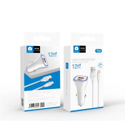 WUW Car Charger Dual USB port 3.1A with Lightning Cable