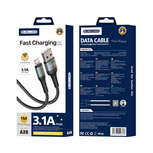 JELLICO Charging Cable 3.1A 1Meter Micro