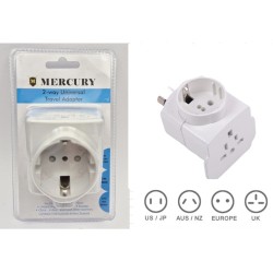 International Travel Adaptor  NZ Plug (UK/EU/USA/AU) (SAA Certified) - No DC