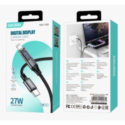 Kakusiga Intelligent Digital Charging Cable 1 Meter Type C to Lightning 27W