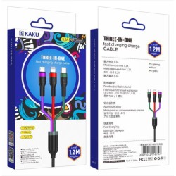 Kakusiga 3 in 1 (Lightning / Type C / Micro) USB Charging Braiding Cable 1.2 Meter