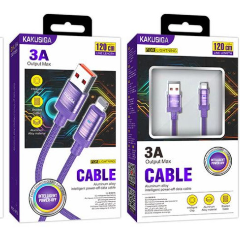 Kakusiga Smart Power off Fast Charging Cable 3A 1.2 Meter Lightning Kakusiga Smart Power off Fast Charging Cable 3A 1.2 Meter Lightning