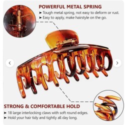 Acetate Spring Hair Claw 9cm Brown (6card/Pack)