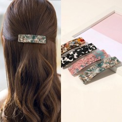 Acetate Spring Hair Clip 9cm (10 Card/4 Mixed Design/Pack)