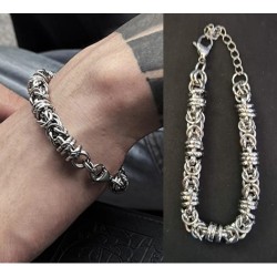 316L Stainless Steel Cuban Chain Bracelet 19cm+5cm For Women and Men