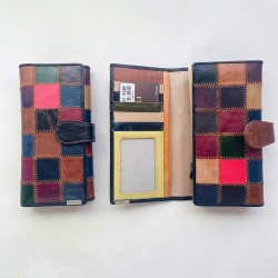 Temali Genuine Leather Color-Patched Long Walllet 4202S - No DC