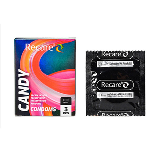 Recare - Naural Latex Condom Delay Candy Flavour 3pcs/Pack (12pack/Pack) - NZ/AU Health Organization Regsitered