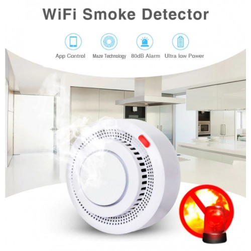 WiFi Smoke Alarm Fire Protection - No DC