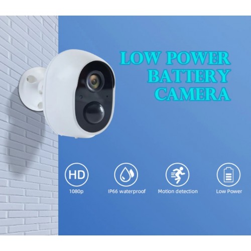 Ultra-Long Standby Outdoor Wireless Camera 1080P with Rechargeable Battery 2ea and with PIR Motion Alarm Two Way Audio Security Cam - No DC