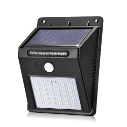 Solar Powered 30 LED Garden Wall Light with PIR Motion Sensor - No DC