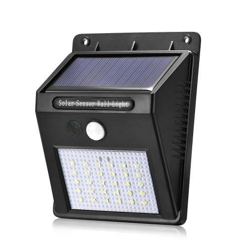 Solar Powered 30 LED Garden Wall Light with PIR Motion Sensor - No DC Solar Powered 30 LED Garden Wall Light with PIR Motion Sensor - No DC