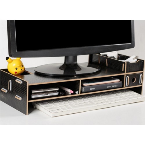 Monitor Stand Wooden Shelves (49 x 20 X 13.5 cm) Black CAS071 Monitor Stand Wooden Shelves (49 x 20 X 13.5 cm) Black CAS071