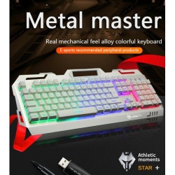 Gaming Keyboard 104Keys Backlight with Wired USB and Waterproof IPX4